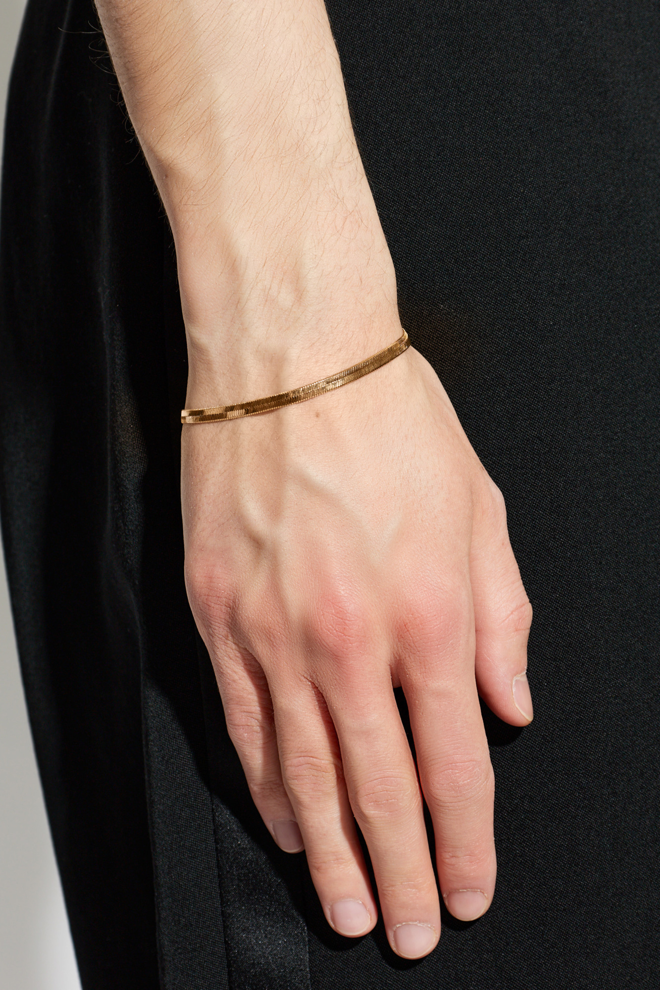 Saint Laurent Brass bracelet with logo | Men's | Vitkac